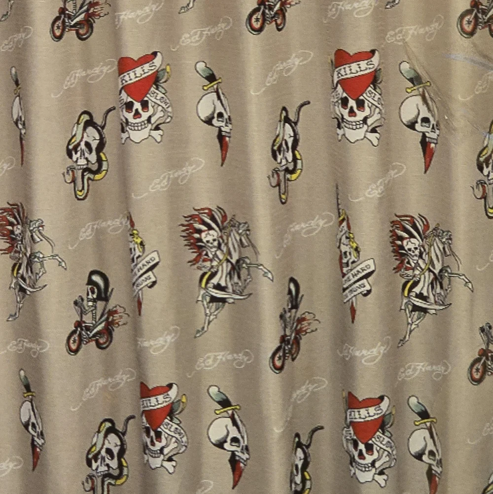 ❤️‍🔥 Ed Hardy Love Kills Slowly Shower Curtain Set 14 Pieces